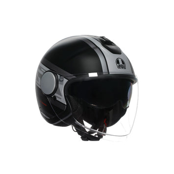 CASCO DA MOTO JET ETERES MONDELLO NERO OPACO GRIGIO