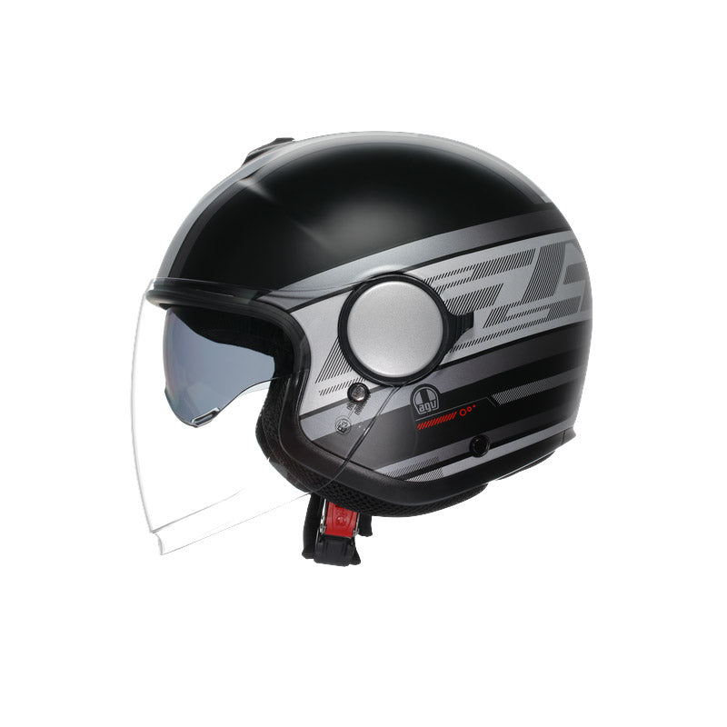 CASCO DA MOTO JET ETERES MONDELLO NERO OPACO GRIGIO