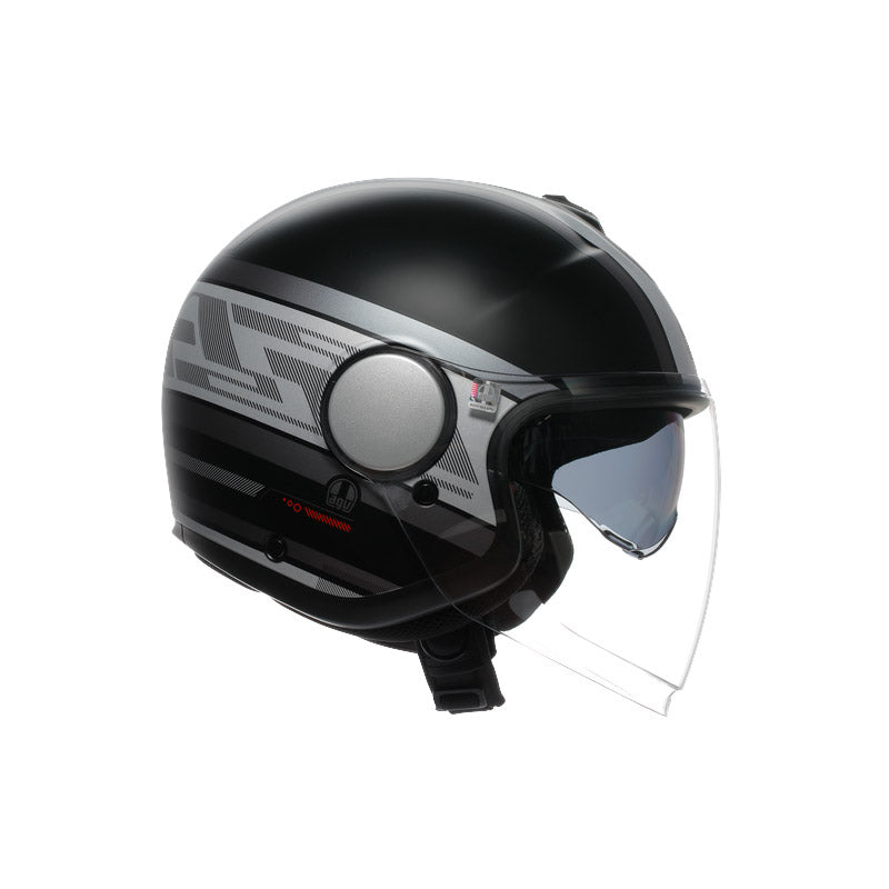 CASCO DA MOTO JET ETERES MONDELLO NERO OPACO GRIGIO