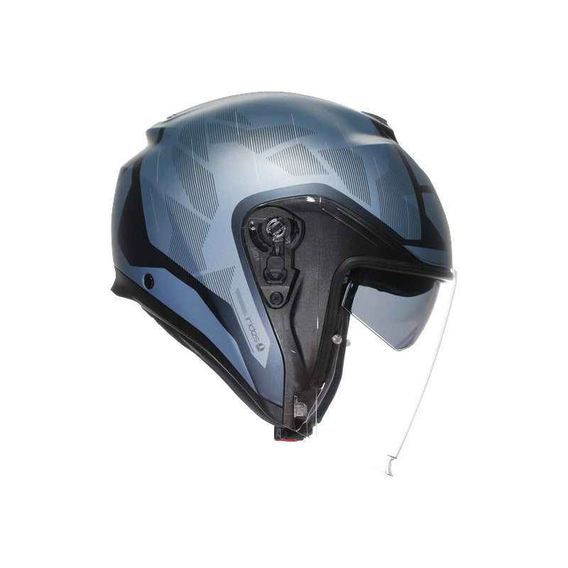 CASCO DA MOTO JET IRIDES TRIESTE BLU OPACO GRIGIO