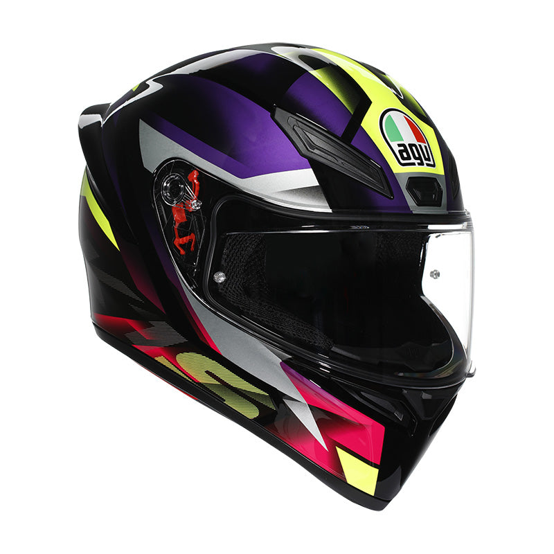 CASCO DA MOTO INTEGRALE AGV K1 S FASTLAP NERO VIOLA ROSA