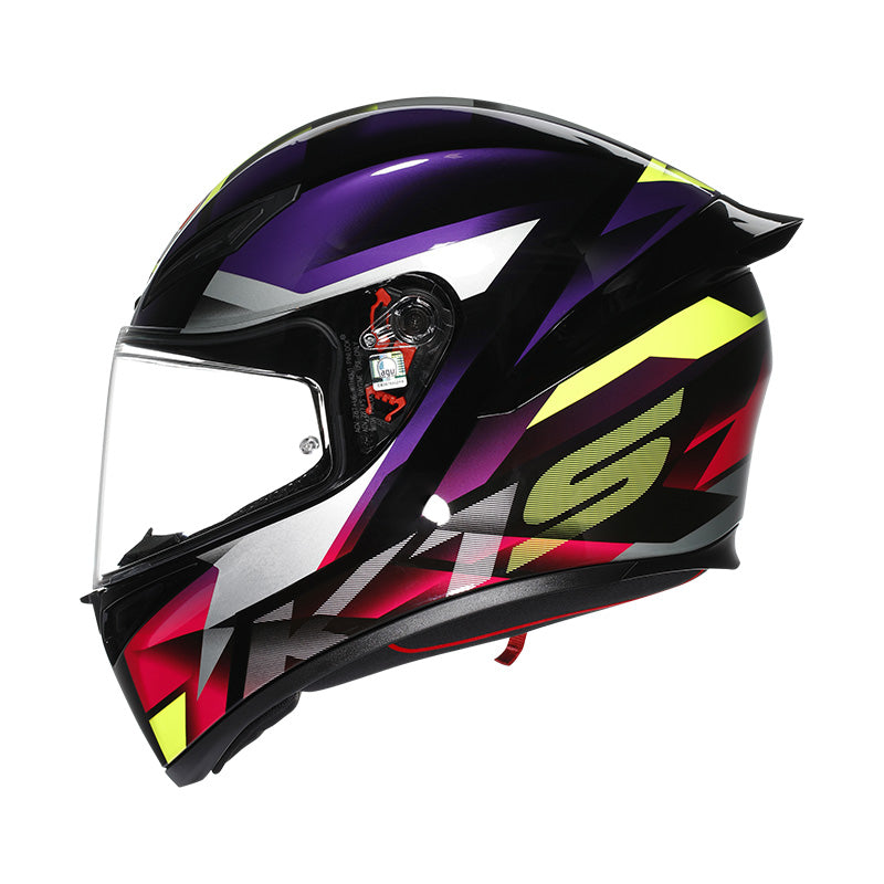 CASCO DA MOTO INTEGRALE AGV K1 S FASTLAP NERO VIOLA ROSA