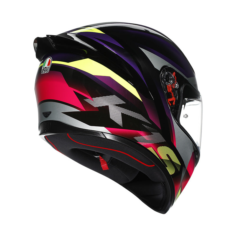 CASCO DA MOTO INTEGRALE AGV K1 S FASTLAP NERO VIOLA ROSA