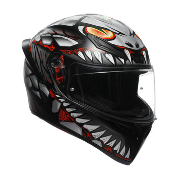 CASCO DA MOTO INTEGRALE AGV K1 S LYZARD NERO GRIGIO ROSSO OPACO