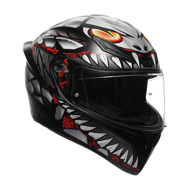 CASCO DA MOTO INTEGRALE AGV K1 S LYZARD NERO GRIGIO ROSSO OPACO