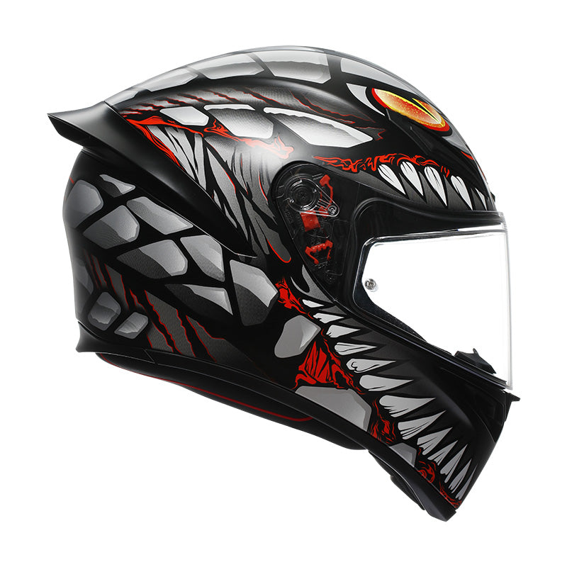 CASCO DA MOTO INTEGRALE AGV K1 S LYZARD NERO GRIGIO ROSSO OPACO