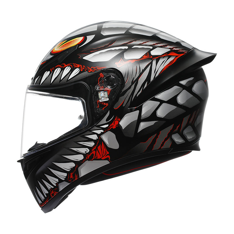 CASCO DA MOTO INTEGRALE AGV K1 S LYZARD NERO GRIGIO ROSSO OPACO