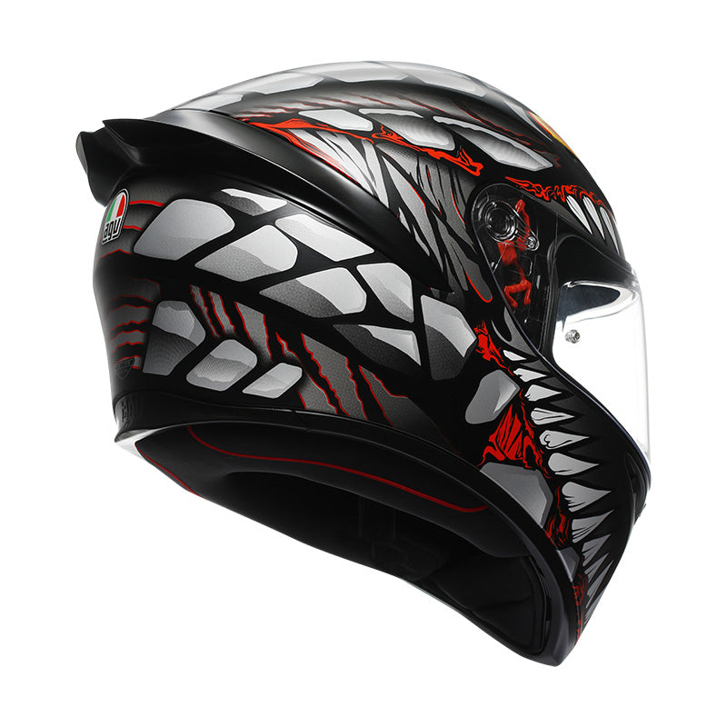 CASCO DA MOTO INTEGRALE AGV K1 S LYZARD NERO GRIGIO ROSSO OPACO