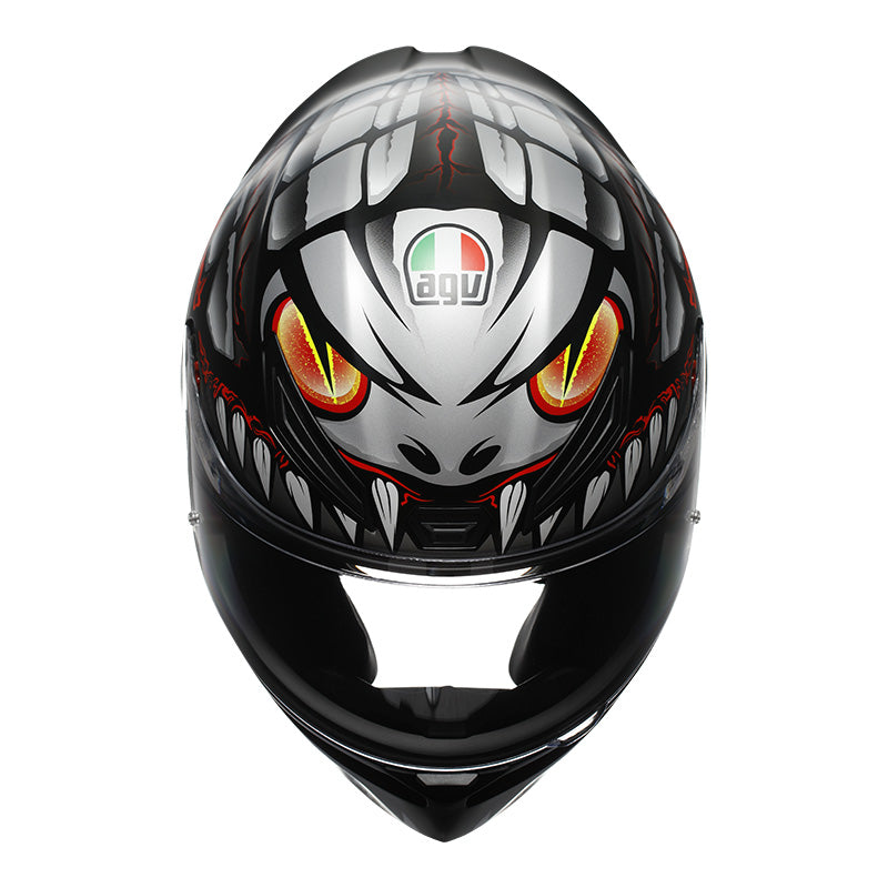 CASCO DA MOTO INTEGRALE AGV K1 S LYZARD NERO GRIGIO ROSSO OPACO