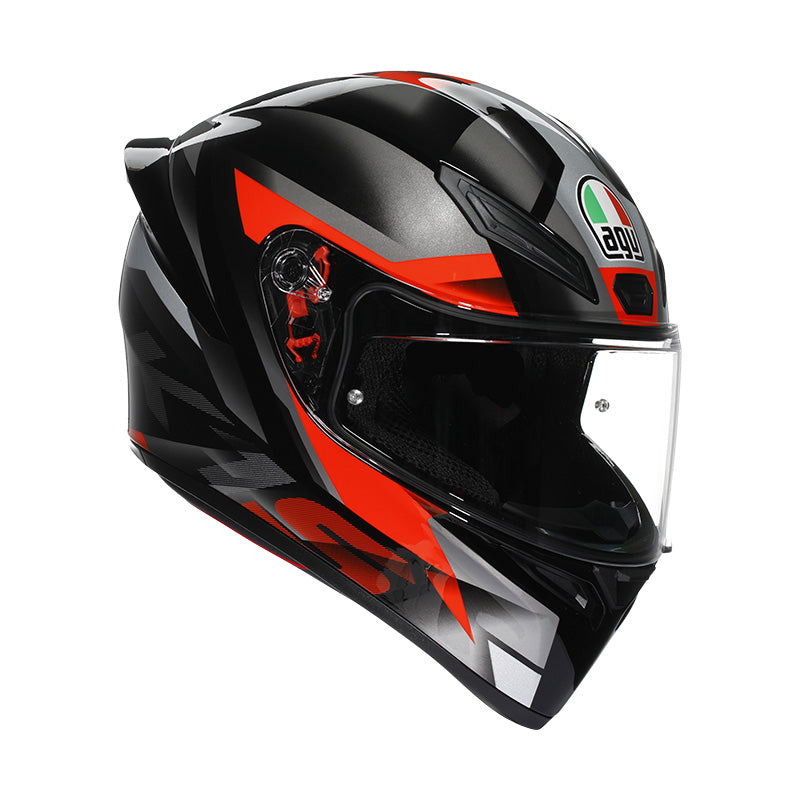 CASCO DA MOTO INTEGRALE AGV K1 S FASTLAP NERO GRIGIO ROSSO