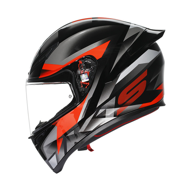 CASCO DA MOTO INTEGRALE AGV K1 S FASTLAP NERO GRIGIO ROSSO