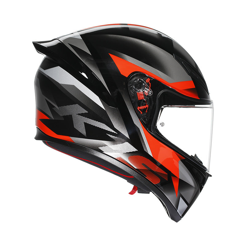 CASCO DA MOTO INTEGRALE AGV K1 S FASTLAP NERO GRIGIO ROSSO