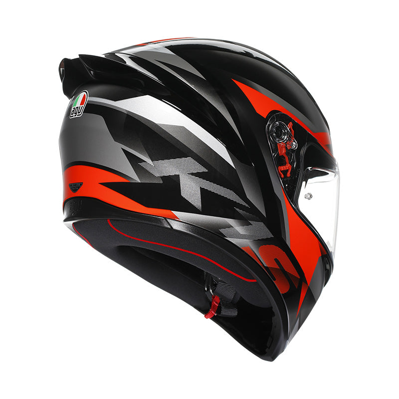 CASCO DA MOTO INTEGRALE AGV K1 S FASTLAP NERO GRIGIO ROSSO
