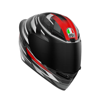 CASCO DA MOTO INTEGRALE AGV K1 S RACEFLARE NERO ARGENTO ROSSO