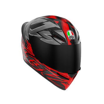 CASCO DA MOTO INTEGRALE AGV K1 S TAG NERO GRIGIO ROSSO OPACO