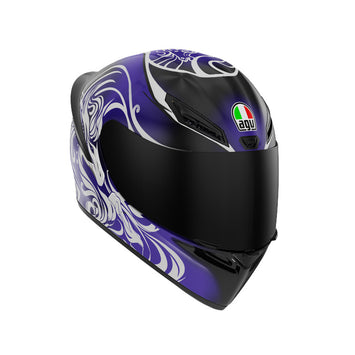 CASCO DA MOTO INTEGRALE AGV K1 S WINDRUNNER VIOLA ARGENTO