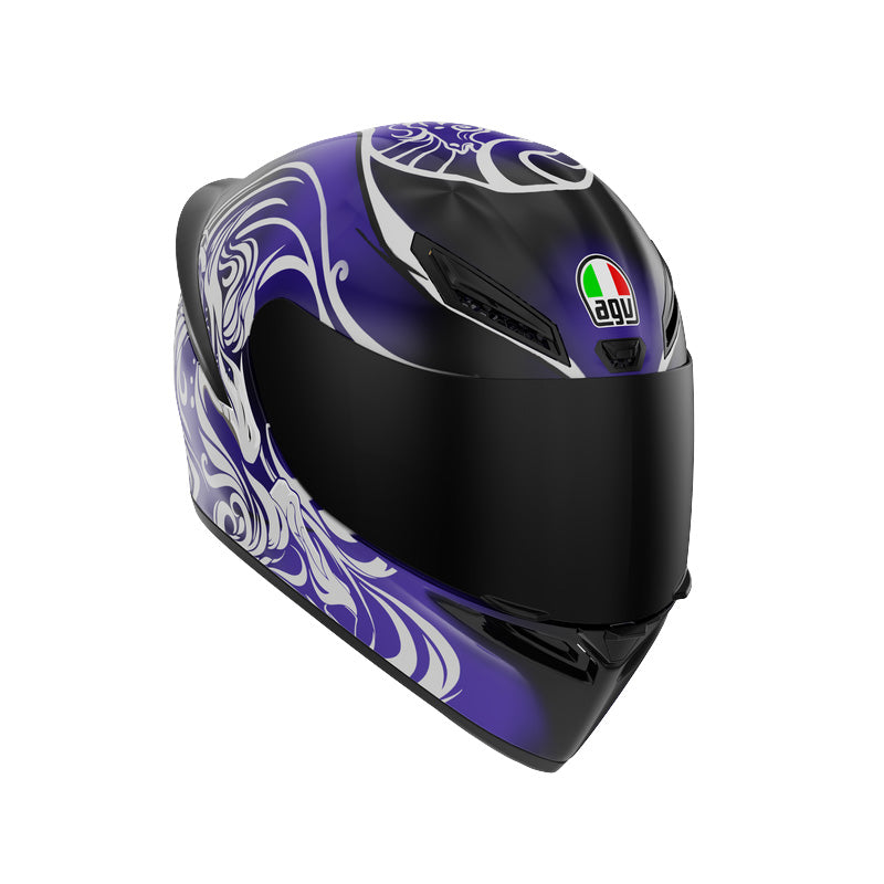 CASCO DA MOTO INTEGRALE AGV K1 S WINDRUNNER VIOLA ARGENTO