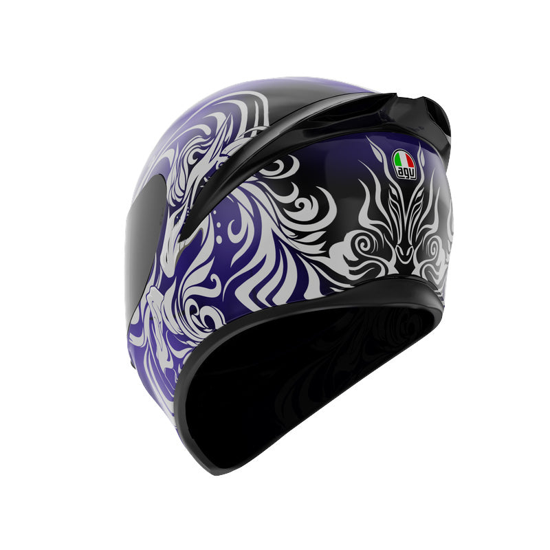 CASCO DA MOTO INTEGRALE AGV K1 S WINDRUNNER VIOLA ARGENTO