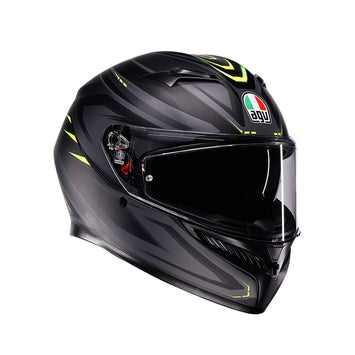 CASCO DA MOTO INTEGRALE AGV K3 SYTH MATT BLACK YELLOW FLUO