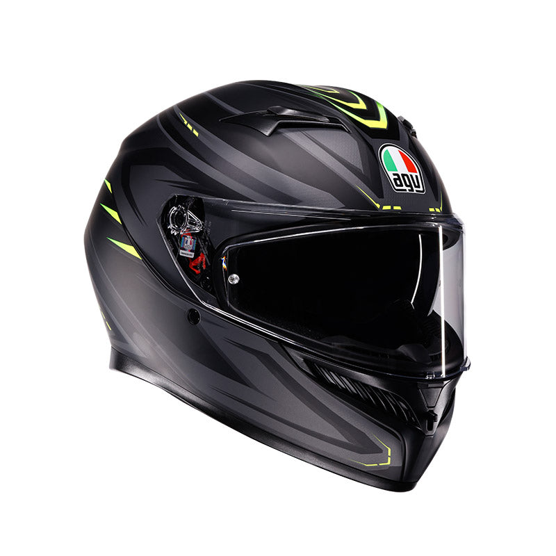 CASCO DA MOTO INTEGRALE AGV K3 SYTH MATT BLACK YELLOW FLUO