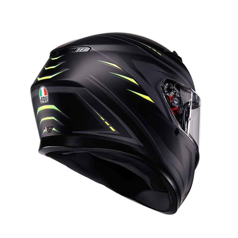 CASCO DA MOTO INTEGRALE AGV K3 SYTH MATT BLACK YELLOW FLUO