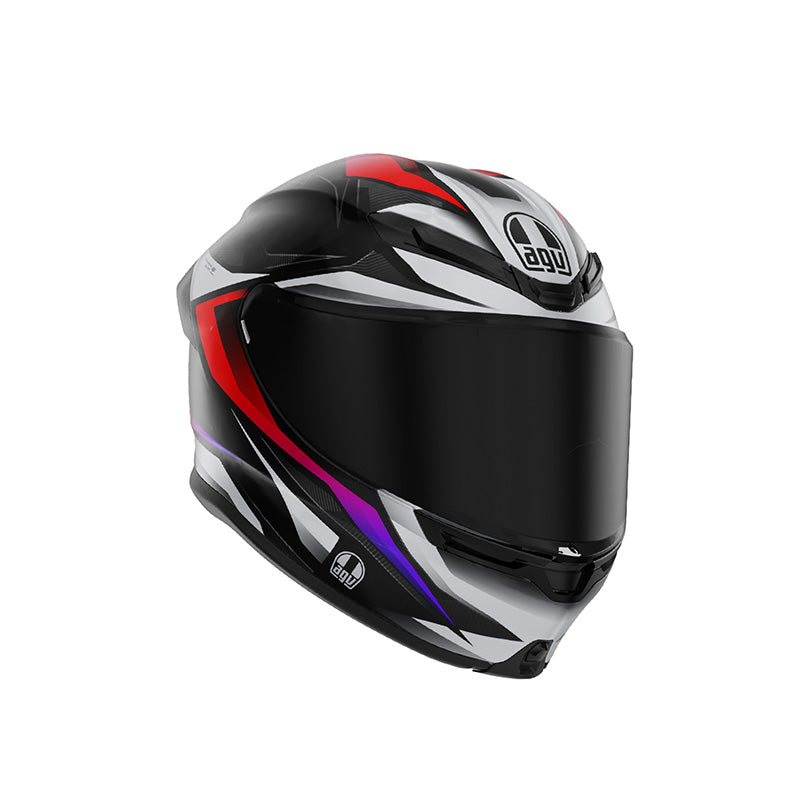 CASCO DA MOTO INTEGRALE AGV K6 S HYPERLAYER GRIGIO ROSSO OPACO