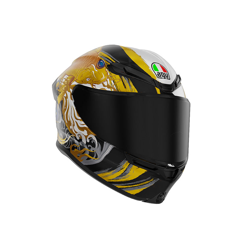 CASCO DA MOTO INTEGRALE AGV K6 S MIZUKOI NERO ORO