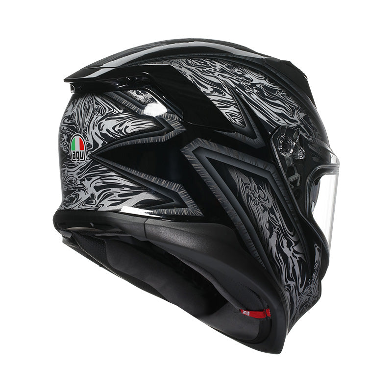 CASCO DA MOTO INTEGRALE AGV K7 DAMASCUS NERO ARGENTO