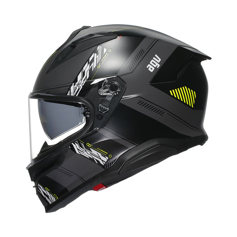CASCO DA MOTO INTEGRALE AGV K7 KYBER GRIGIO OPACO GIALLO FLUO