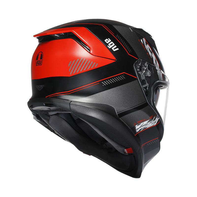 CASCO DA MOTO INTEGRALE AGV K7 KYBER NERO ROSSO OPACO
