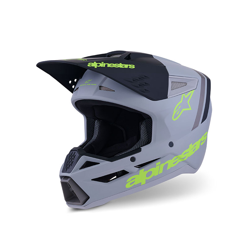 CASCO DA MOTO ALPINESTARS SM3 22-06 RADIUM GRIGIO GIALLO OPACO