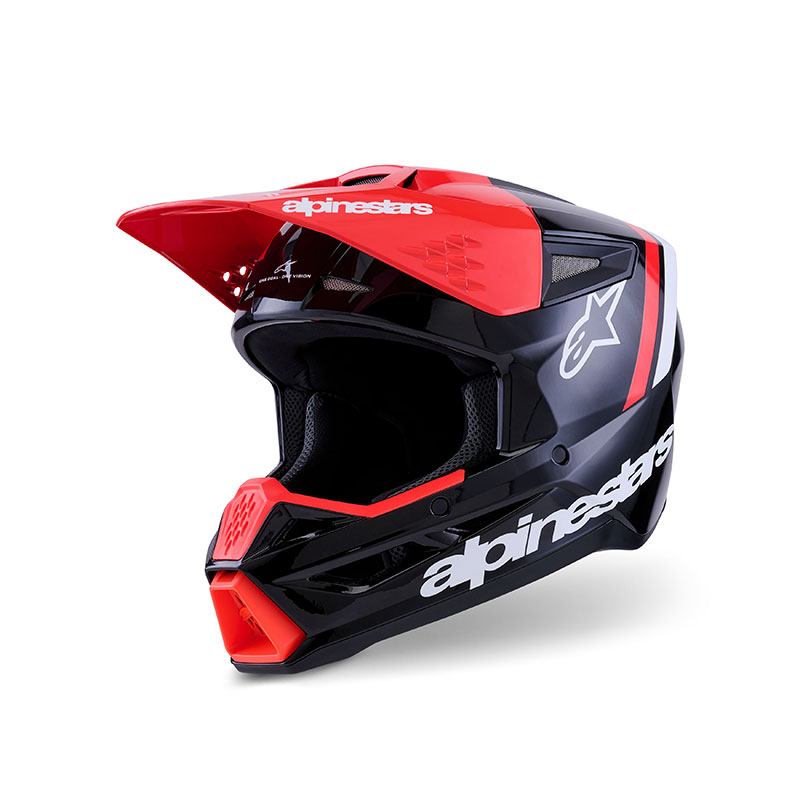 CASCO DA MOTO ALPINESTARS SM3 22-06 RADIUM NERO BIANCO ROSSO