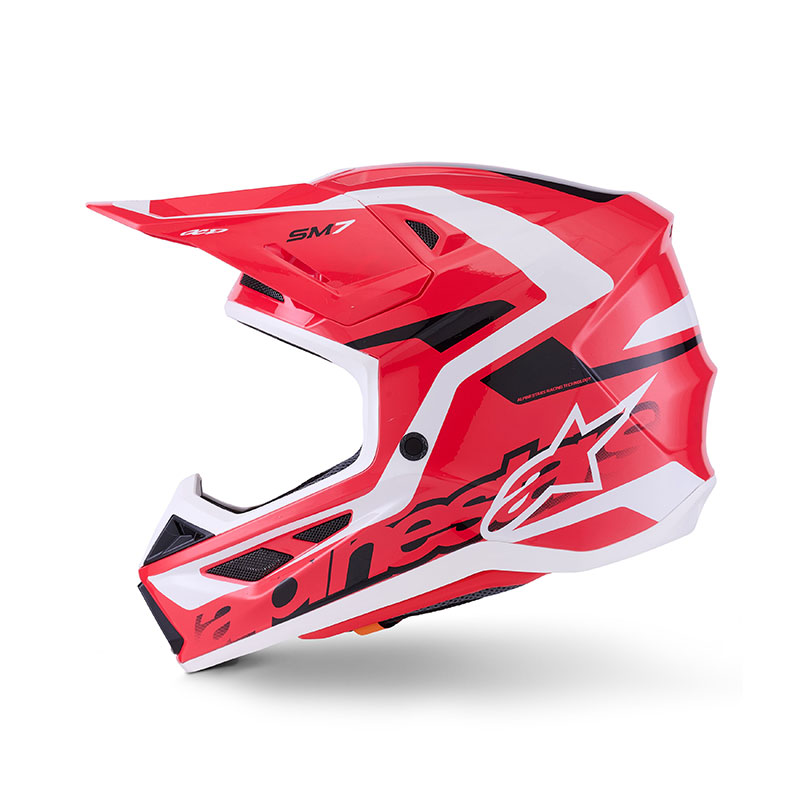 CASCO DA MOTO ALPINESTARS SM7 22-06 DEED ROSSO NERO BIANCO