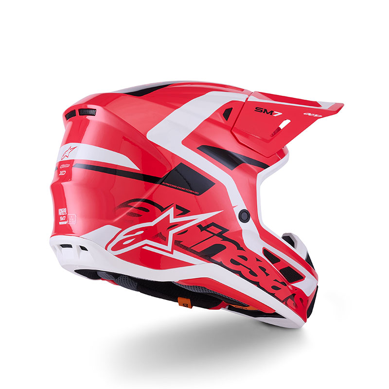 CASCO DA MOTO ALPINESTARS SM7 22-06 DEED ROSSO NERO BIANCO