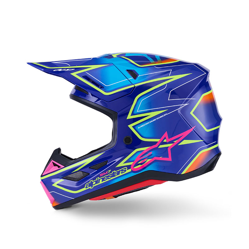 CASCO DA MOTO ALPINESTARS SM7 22-06 CAST BLU ROSA GIALLO