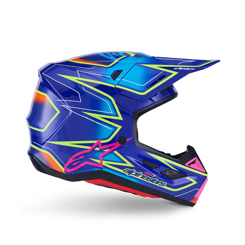 CASCO DA MOTO ALPINESTARS SM7 22-06 CAST BLU ROSA GIALLO
