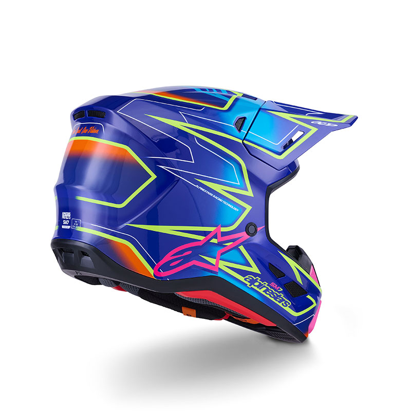 CASCO DA MOTO ALPINESTARS SM7 22-06 CAST BLU ROSA GIALLO
