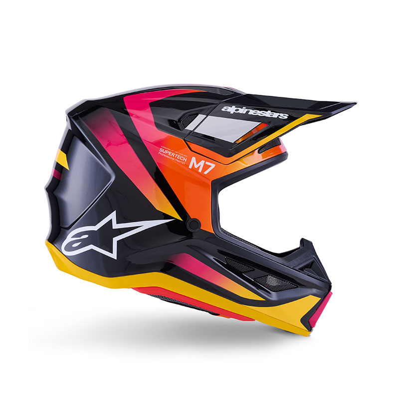 CASCO DA MOTO ALPINESTARS SM7 22-06 RISE NERO GIALLO ROSA