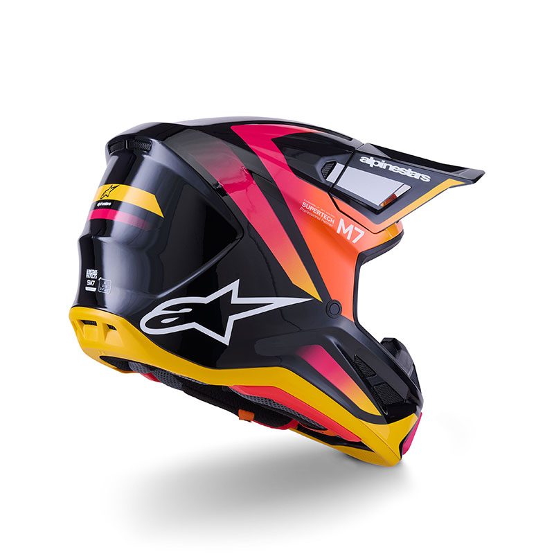 CASCO DA MOTO ALPINESTARS SM7 22-06 RISE NERO GIALLO ROSA