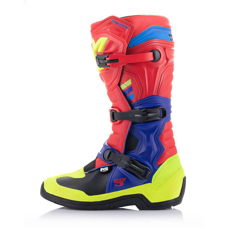 STIVALI OFF-ROAD ALPINESTARS TECH 3 ROSSO BLU GIALLO