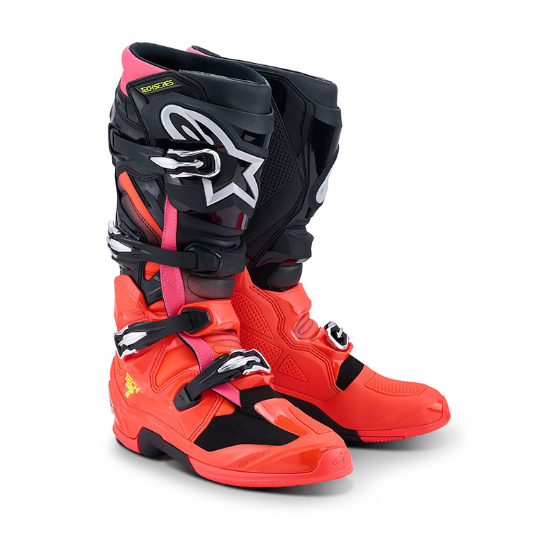 STIVALI OFF-ROAD ALPINESTARS TECH 7 ROSSO FLUO NERO