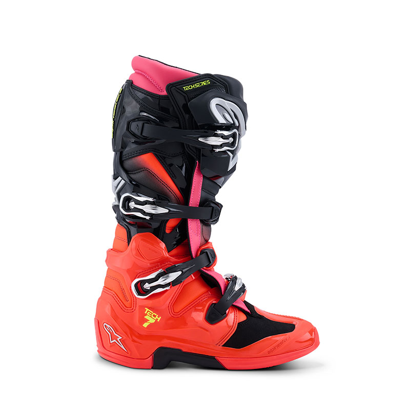 STIVALI OFF-ROAD ALPINESTARS TECH 7 ROSSO FLUO NERO