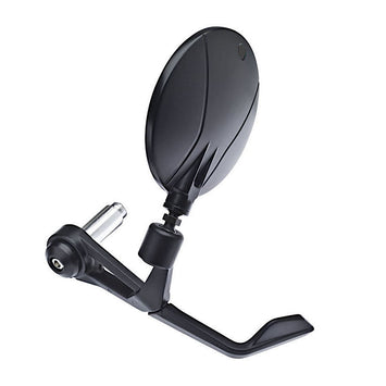 FAR BAR END BLACK STAR MIRROR RH WITH INTEGRATED LEVER PROTECTION MOTORCYCLE