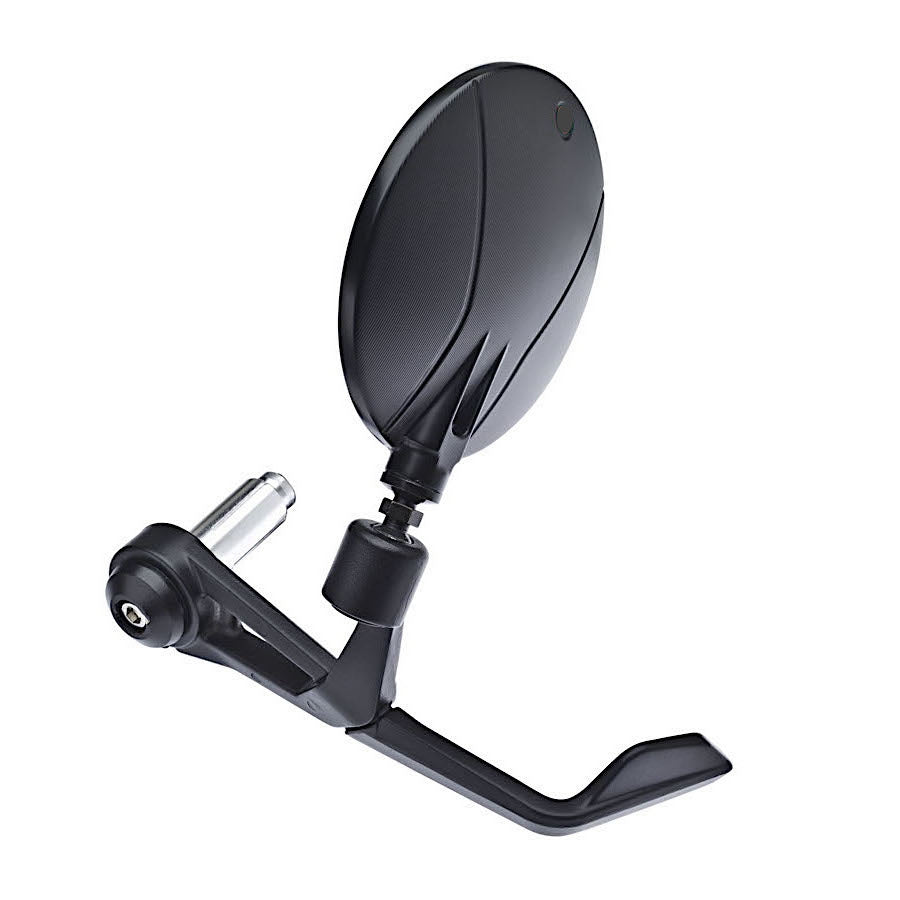 FAR BAR END BLACK STAR MIRROR RH WITH INTEGRATED LEVER PROTECTION MOTORCYCLE