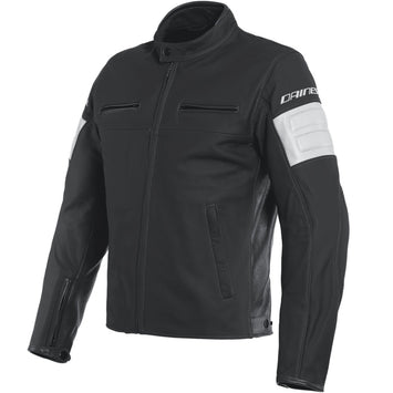 GIACCA DA MOTO IN PELLE DAINESE SAN DIEGO NERA/BIANCA - Sestamarcia Racing Part Italia S.r.l.