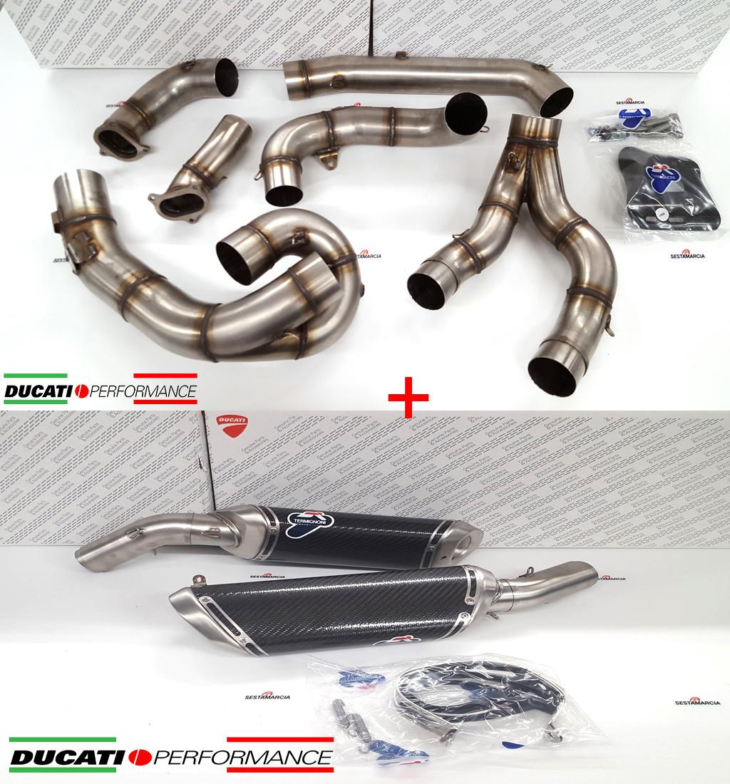 COMPLETE EXHAUST SYSTEM Ø70mm CARBON RACING TERMIGNONI DUCATI 1198 2009 - 11