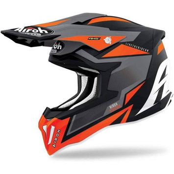 CASCO DA MOTO AIROH STRICKER AXE ARANCIONE GRIGIO BIANCO OPACO