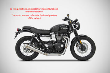ZARD FULL EXHAUST SYSTEM STAINLESS CONICAL RACING TRIUMPH STREET SCRAMBLER 17-23