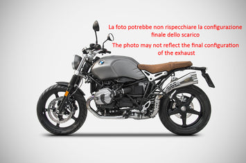ZARD high inox racing exhaust terminal for BMW R NineT Scrambler 2021-23, showcasing sleek stainless steel design.