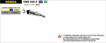 TERMINALE ARROW X-KONE HONDA CBR 600 F 2011-13